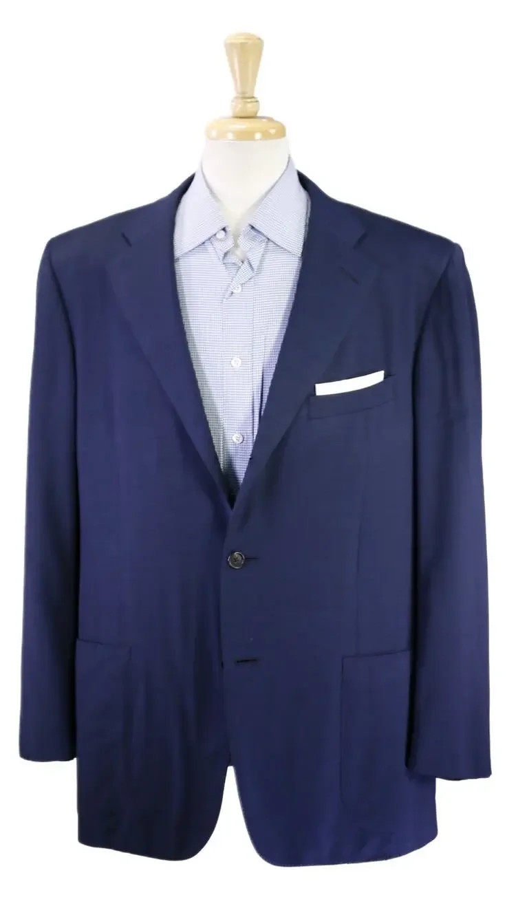 Ermenegildo Zegna Navy Blue High Performance Wool Patch Pocket Blazer Jacket 44R